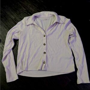 Madewell cream collared long sleeve sweater